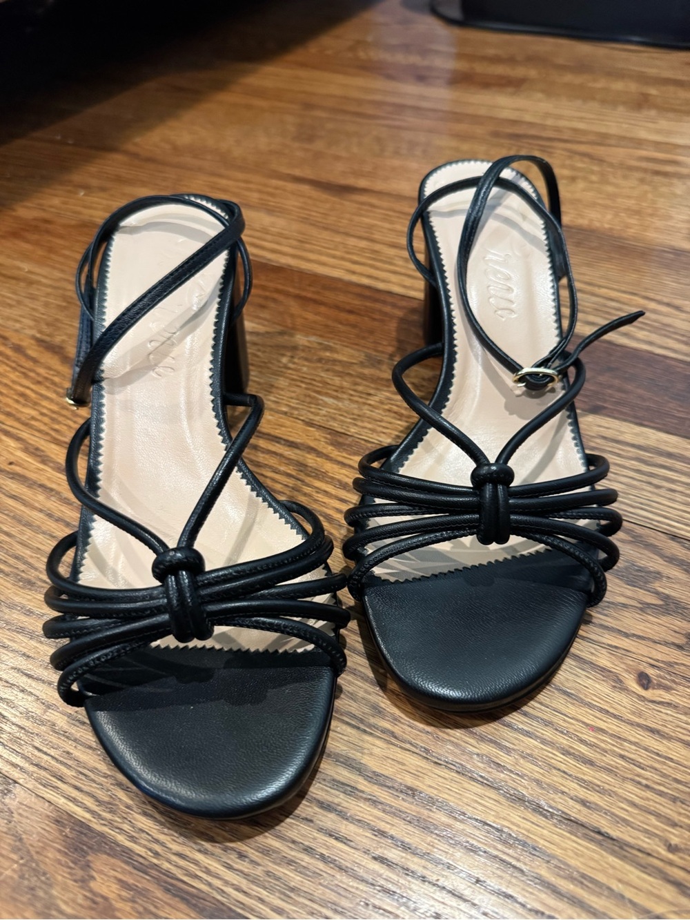 J. Crew Women's Black Strappy Knot-Front Sandals